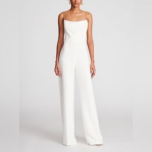 HALSTON Brea Stretch Crepe Jumpsuit, size 0. Perfect for brides or formal party